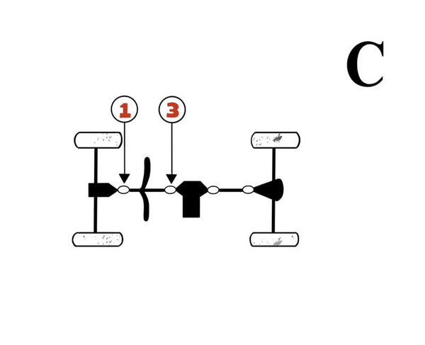 Kawasaki Prairie Bayou Front Driveshaft U-Joint Set 300 / 400 49050-1057