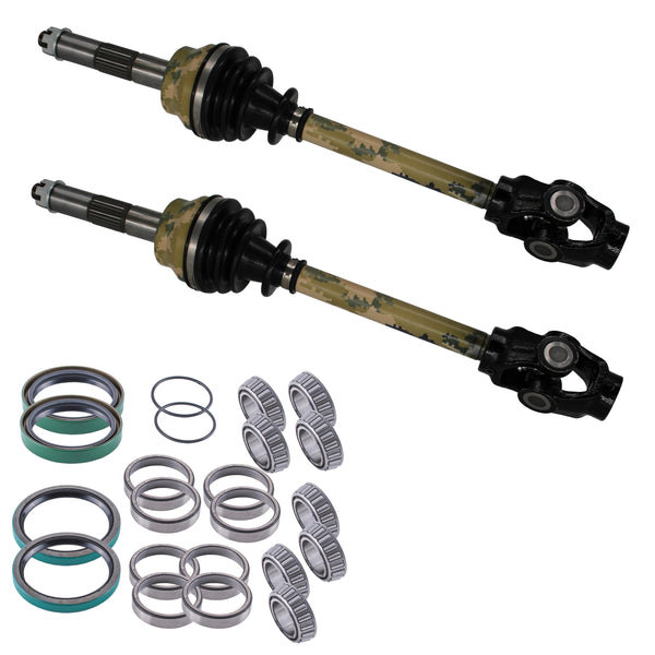 Polaris Atv Front Camo Cv Axles & Wheel Bearings Set